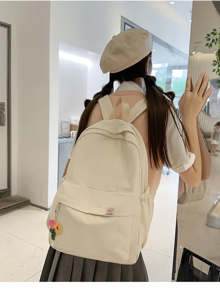 轻便简约大学生女双肩包书包初高中校园风大容量背包旅行电脑包详情13