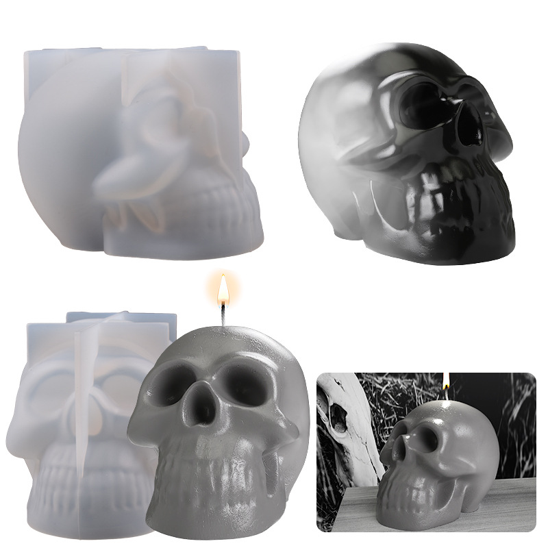 diy crystal drip glue candle plaster mold buck teeth skull pendant jewelry pendant table jewelry silicone mold