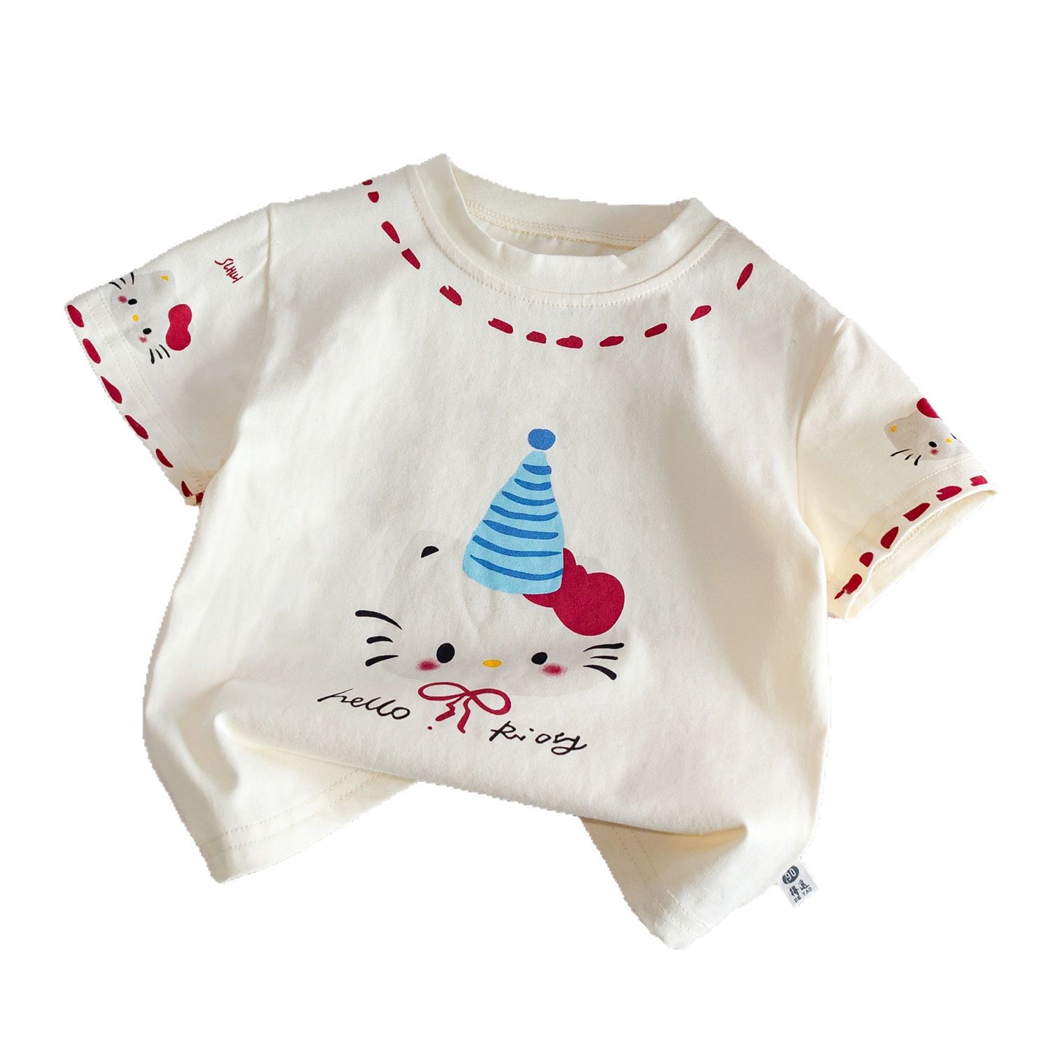 Girls' short-sleeved T-shirt, children's summer wear 2025 new style, stylish and beautiful, super nice girls' top, cartoon base layer Item Picture