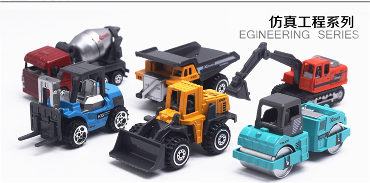 跨境合金小汽车1:64模型滑行玩具金属工程车城市交通儿童男孩玩具详情10