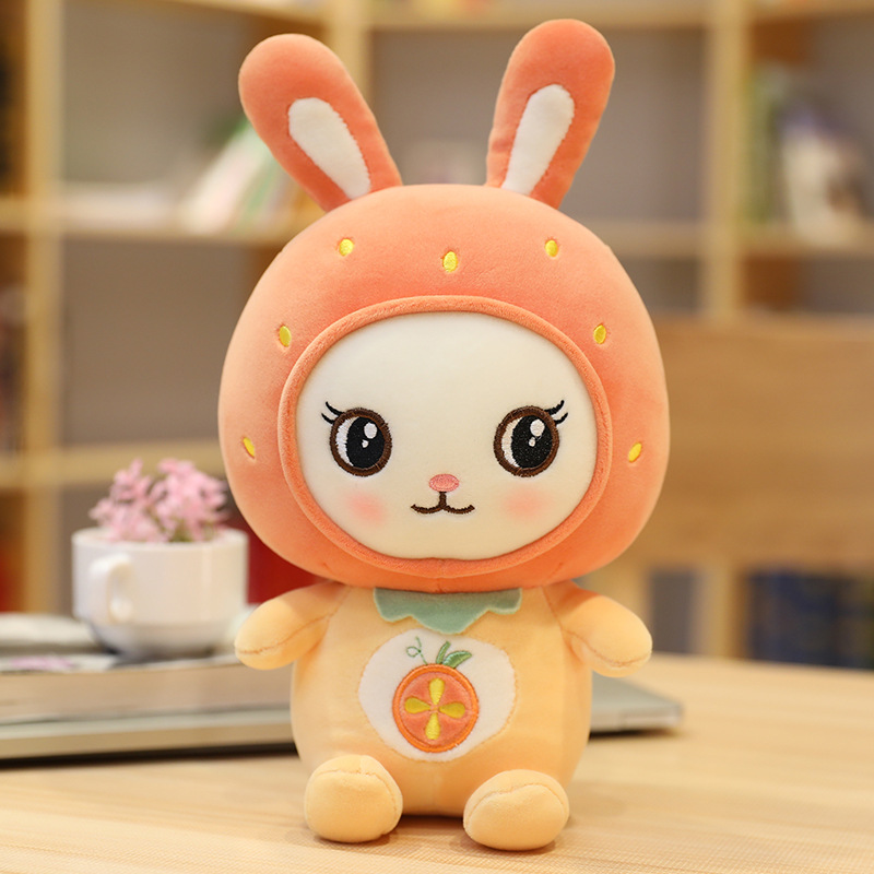 卡通创意甜心兔公仔儿童毛绒玩具 兔子包包女孩生日礼物水粉奶兔
