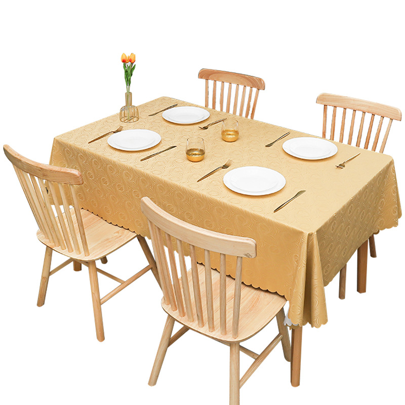 Simple anti-slip PU waterproof, oil-proof, heat-resistant, no-wash tablecloth, tablecloth, pvc household coffee table cloth, rectangular shape Item Picture