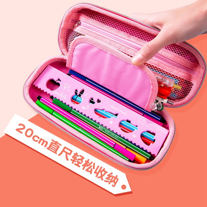 卡通大容量EVA文具盒韩国小学生女孩子铅笔盒日式双层男孩子笔袋详情图4