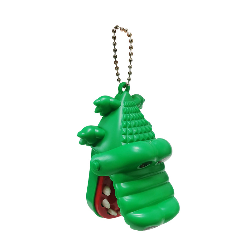 Mini hand-biting crocodile with keychain as a small gift, hand-biting little crocodile toy, prank crocodile details Picture