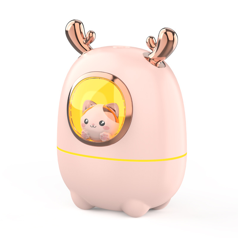 Cute and adorable pet mini humidifier usb with colorful ambient light, small humidifier for air humidification and water replenishment Item Picture