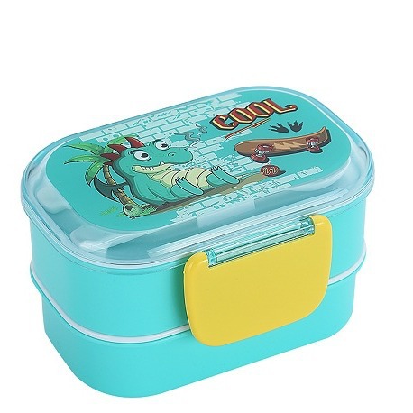 保鲜盒/双层饭盒带餐具/便当盒/饭盒/不锈钢饭盒白底实物图