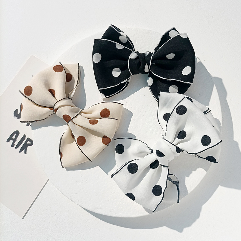 新款圆点网红薄款蝴蝶结 DIY手工发饰鞋花配件服饰发夹辅料批发
