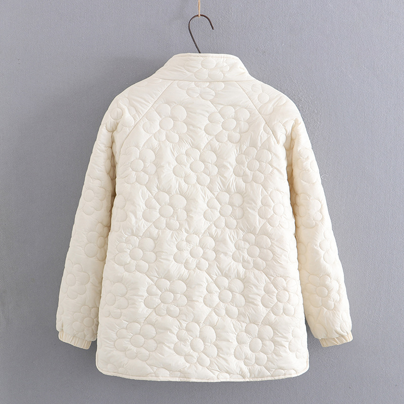 S56 Plus Size Women's Autumn And Winter New Fat Mm Thin Stand Collar Thickened Loose Flower Cotton-Padded Coat 897 Item Picture
