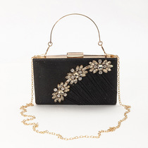 European and American new flash lady PU dinner bag Rose gold rhinocane clutch party party cheongsam bag single shoulder bag