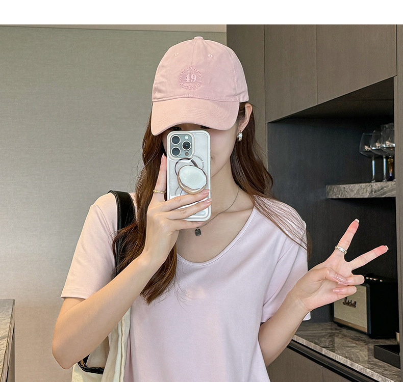 2026新款宽松V领正肩短袖t恤女夏季大码体恤高级感衣服遮肚子Ｔ恤详情16
