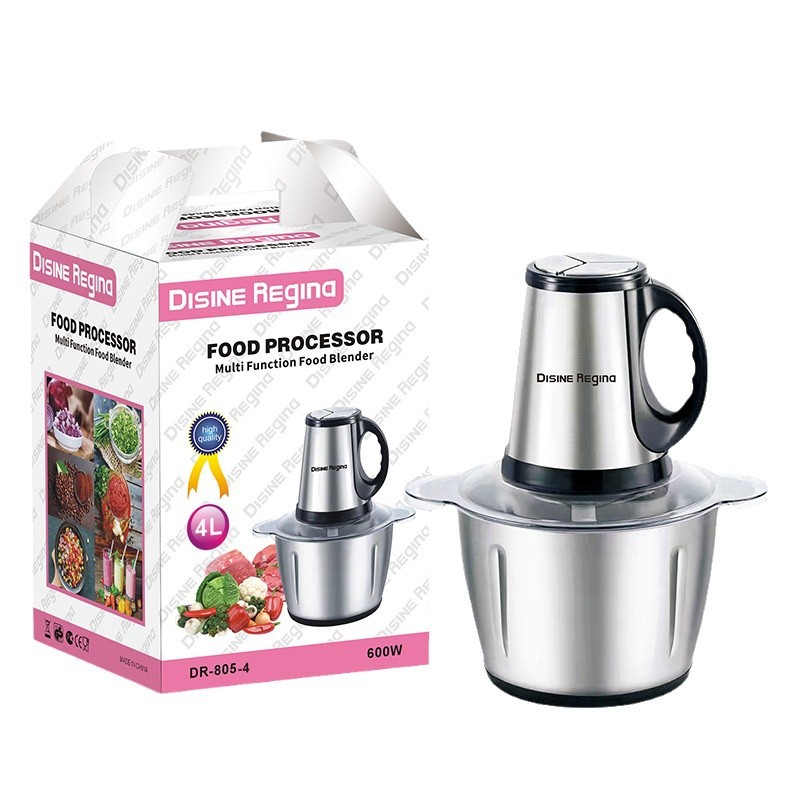 4L Foreign Trade Meat Grinder, Household Small Multi-Functional Garlic Paste Item Stirring And Mincing Food Processor, Stainless Steel, Fully Automatic Item Picture