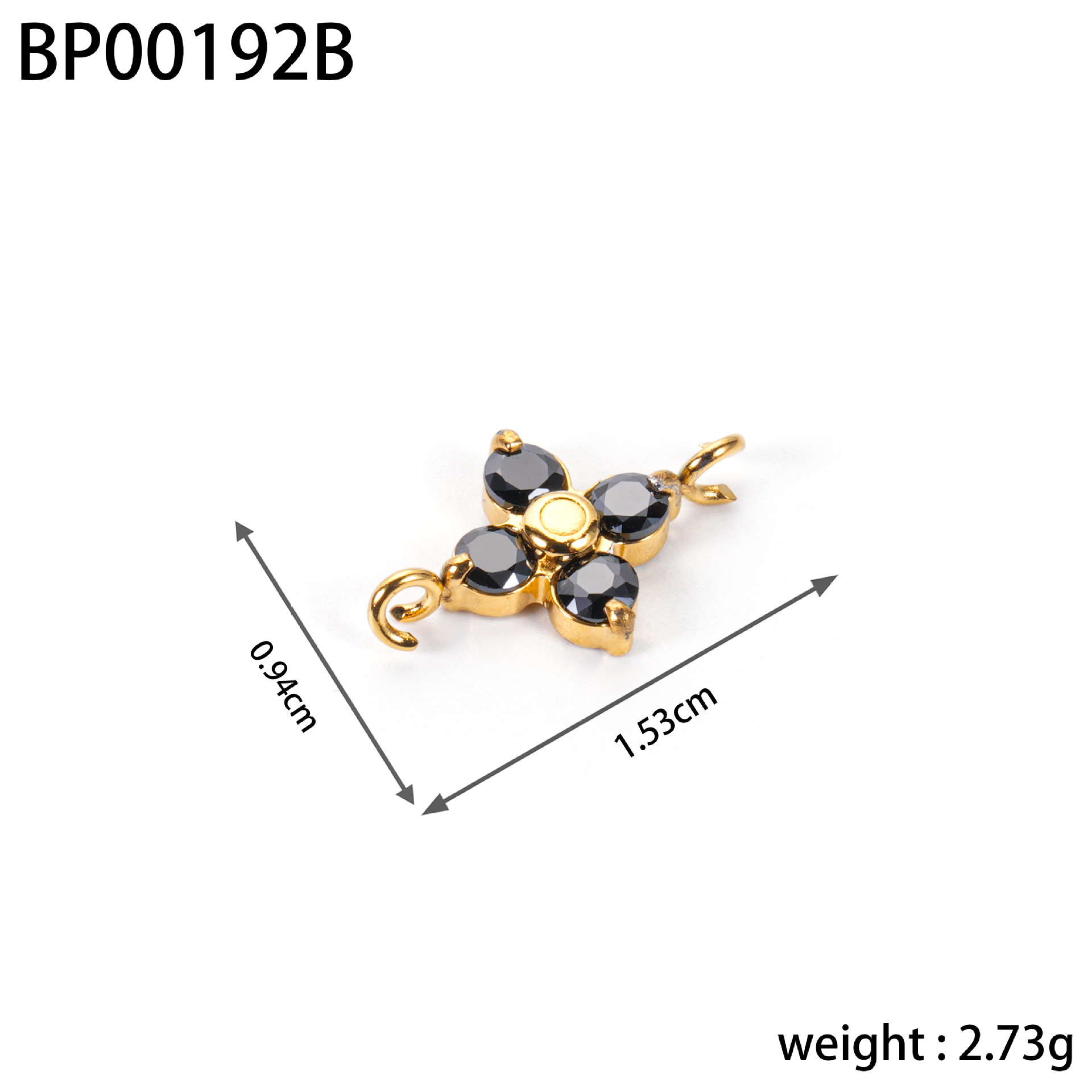 Cross-border fashion stainless steel four-leaf clover, five-pointed star, zircon inlaid diy double-hole pendant design accessory pic 9