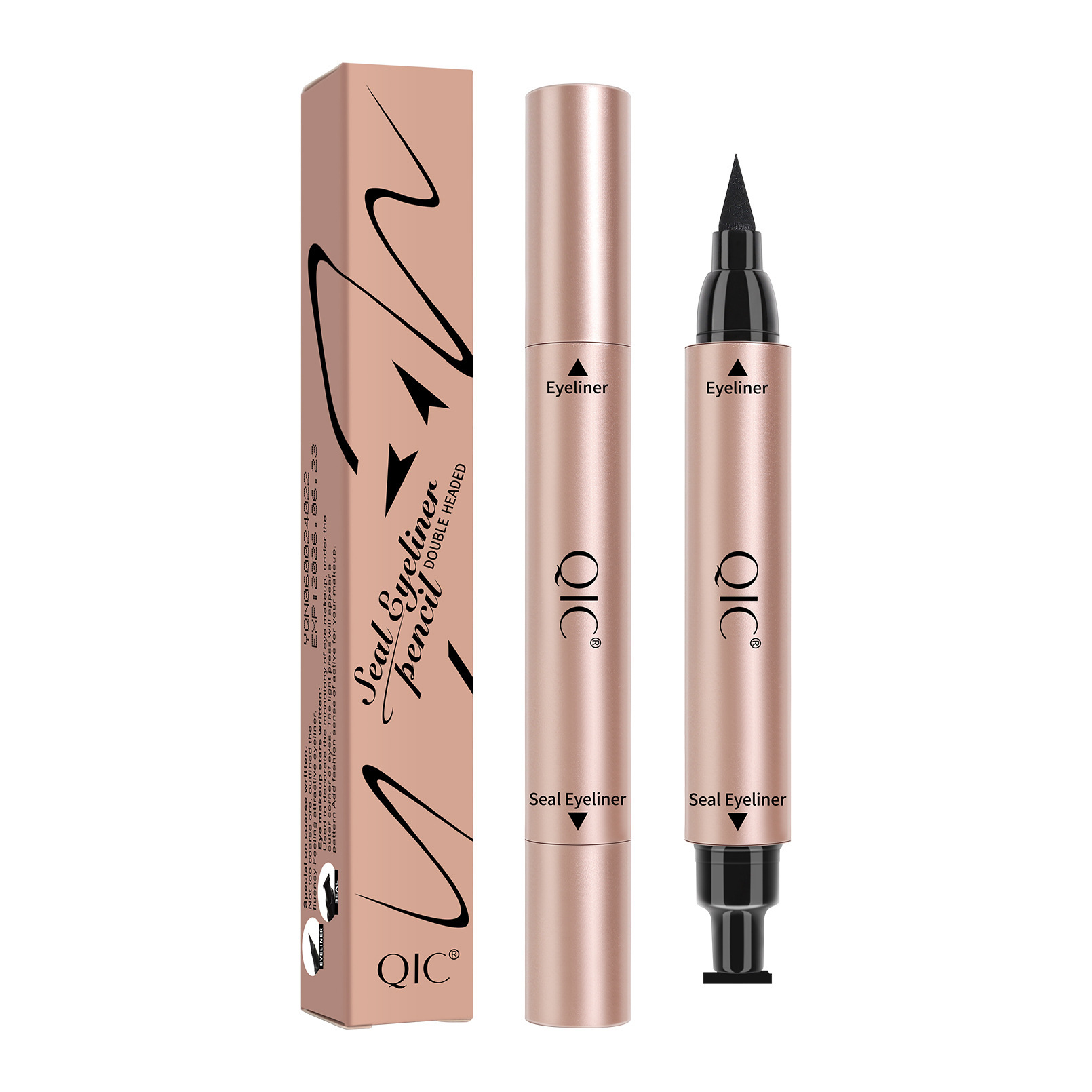 Qic Double Head Seal Eyeliner Sweat-Proof, Waterproof, Non-Smudging Triangle Seal Liquid Eyeliner Cross Border Makeup Item Picture