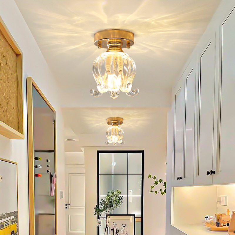 Corridor light, hallway entrance light, LED balcony, simple modern creative entrance light luxury, internet-famous crystal ceiling light fixtures Specification image