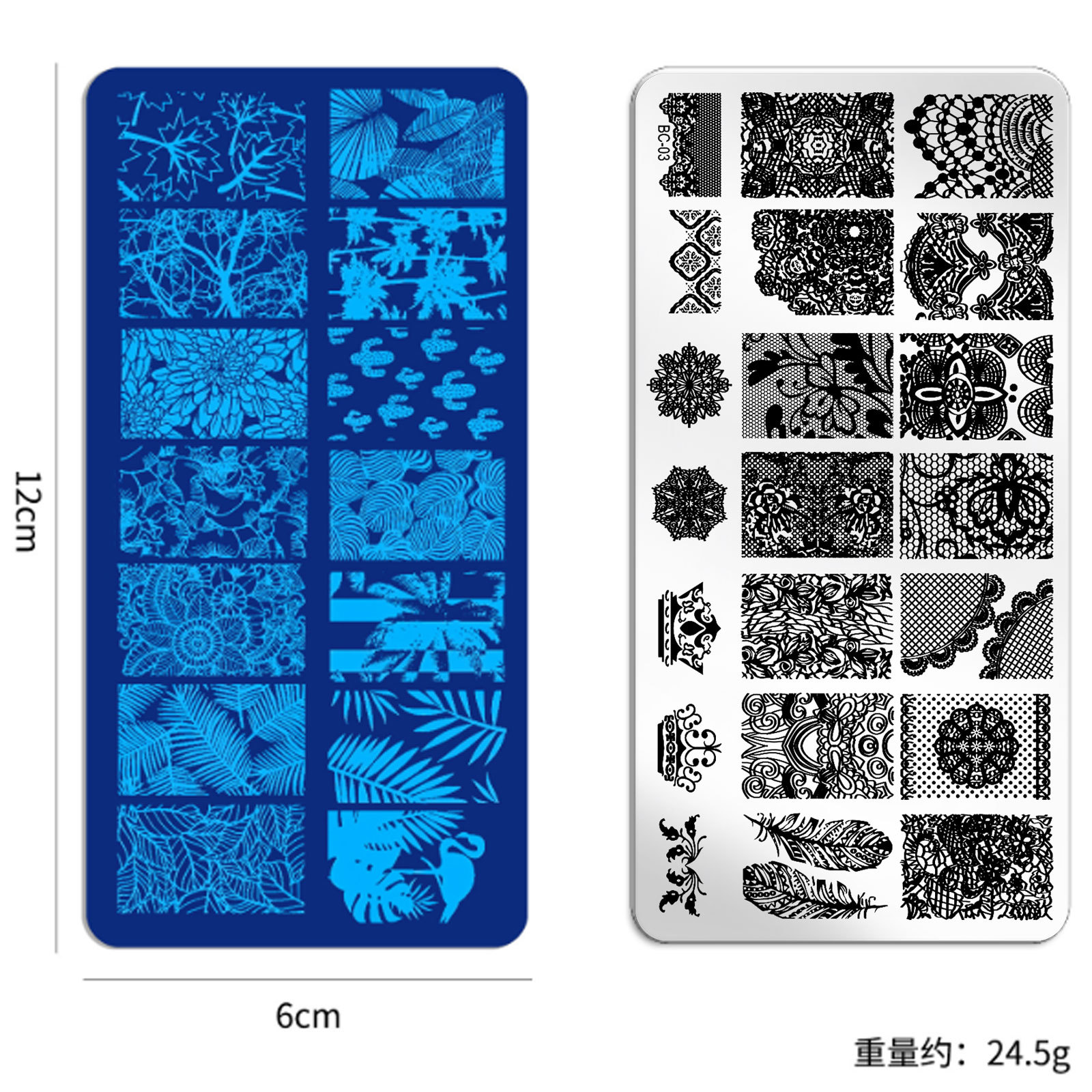 Cross border nail transfer printing template Printing nail polish plate template Rectangular painted seal tool Item Picture