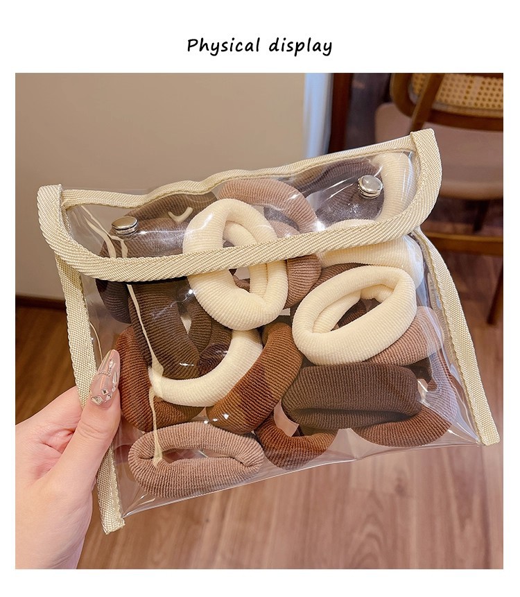 Thickened, high-elasticity, non-damaging hair tie headband for women 2026 new style rubber band hair tie leather case pic 3