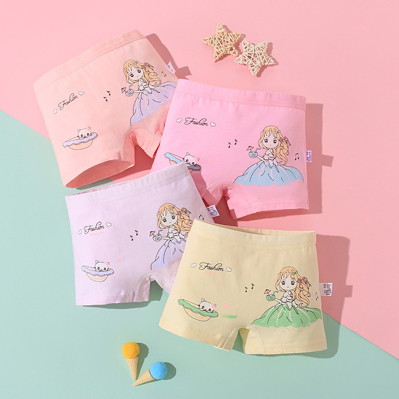 批发女童内裤纯棉平角儿童女孩小童短裤抗菌不夹PP可爱卡通四角裤详情27