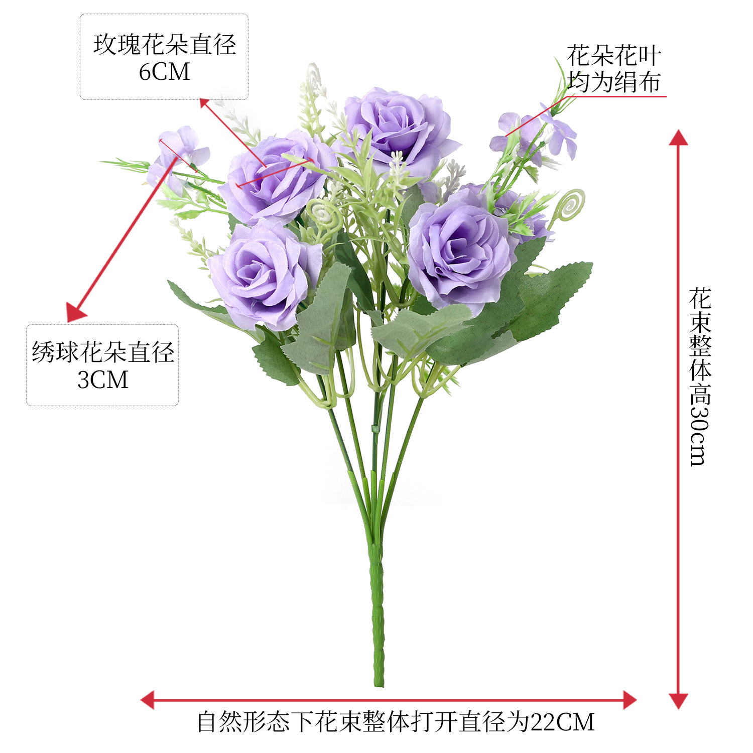 Silk Flower 5 Forks White Rose Fake Flower Simulation Flower Chibe Cape Rose Wedding Decoration Interior Decoration Simulation Bouquet Item Picture
