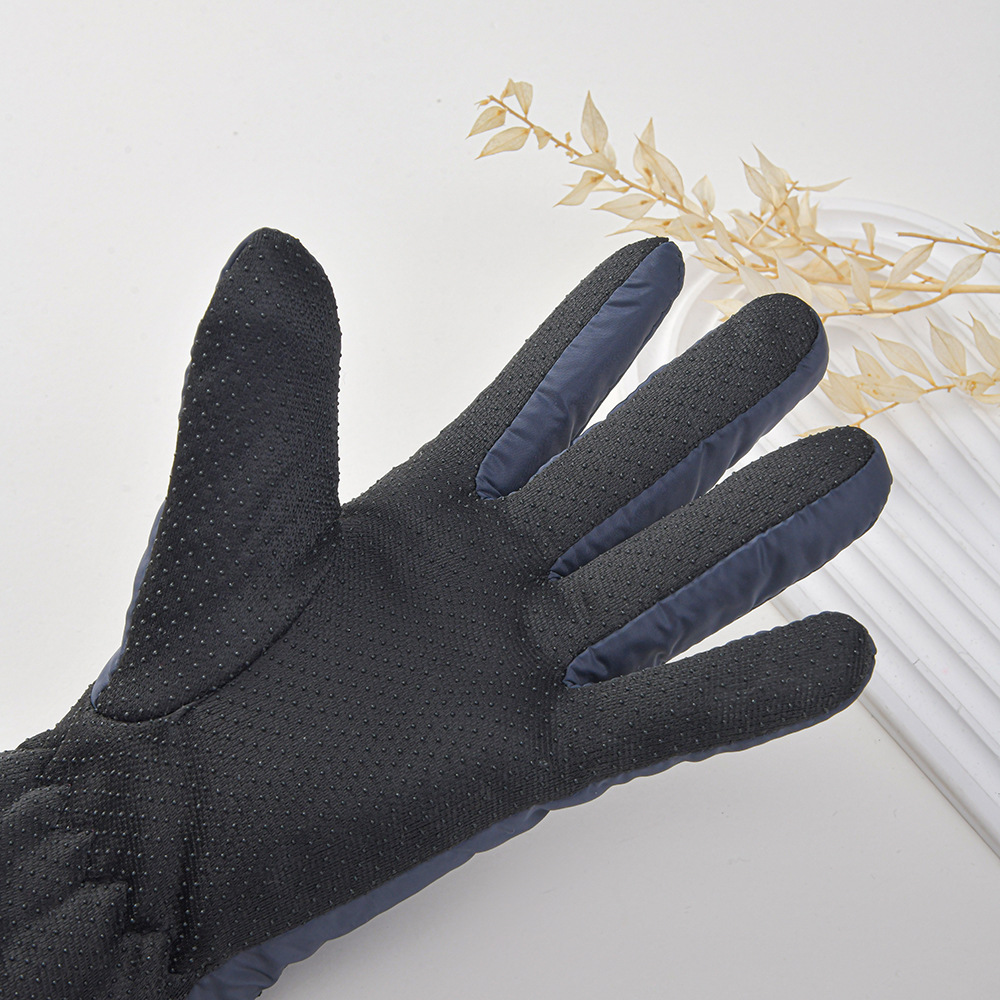 Cross border plus fuzzy ball guantes de mujer tela de memoria de moda antideslizante guantes de esquí de invierno siete estrellas guantes a prueba de viento details Picture
