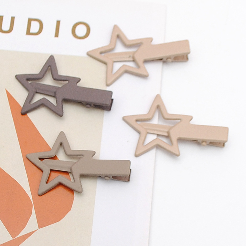Coffee Star Hair Clip Female Side Of Forehead Fringe Sweet Girl Hair Clip Broken Hair Clip Duck Beak Clip Headpiece Specification drawing