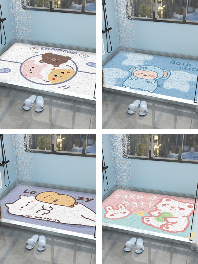 Cartoon Coil Bathroom Non-Slip Mat Children's Toilet Toilet Non-Slip Mat Shower Room Bath Mat Can Be Tailored details Picture