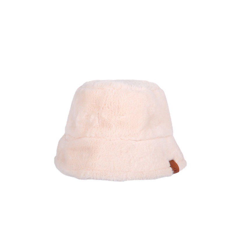 Cross border chic color sólido peluche retro sombrero de pescador otoño invierno engrosamiento sombrero cálido versión coreana para mujeres sombrero de lavabo multifuncional Item Picture
