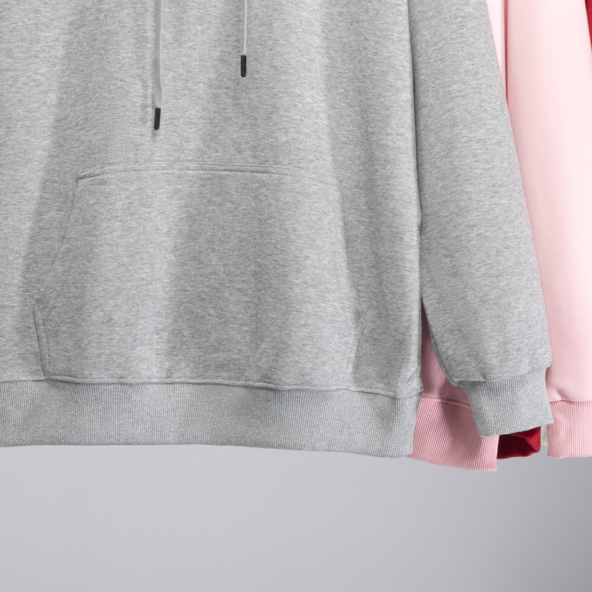 Autumn new 320g trendy brand loose sporty casual men's and women's matching off-the-shoulder hooded cotton double-sided long-sleeved sweatshirt Specification image