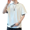 2025 New summer T-shirt for men, loose short-sleeved T-shirt top, versatile faux two-piece half-sleeved T-shirt for teenagers Item Picture
