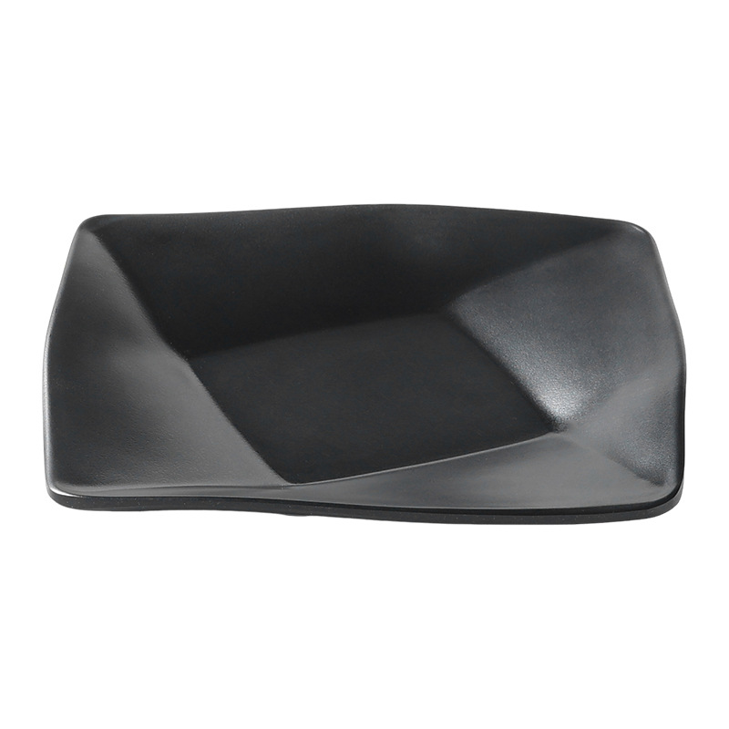Melamine tableware, fast food restaurant fried rice and fried noodle plates, hot pot and barbecue restaurant side dish plates, commercial matte black nine-square plates Application Scenario
