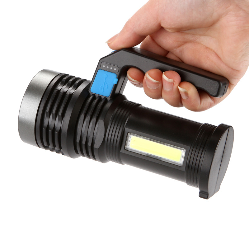 Wholesale of cross-border usb charging, side home led multi-functional COB flashlight, outdoor long-range electric display portable lamp Item Picture