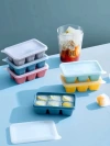 Small wholesale factory direct supply of ice cube trays, DIY with lid molds, silicone cube ice boxes, household food grade Specification image