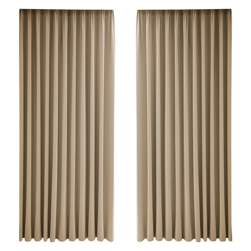 Red Wide Full Shading Flannelette Curtain Heat Insulation Sound Insulation Matte Non-Velvet Three-Layer Composite 3D Hot-Pressed Product Item Picture