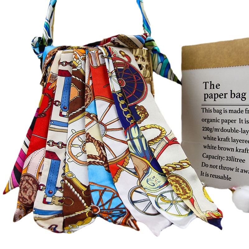 Silk Scarf Manufacturers Wholesale Tie Bag Tie Hair Bow Long Ribbon Ribbon Small Silk Scarf Gift Box With Hand Binding Item Picture