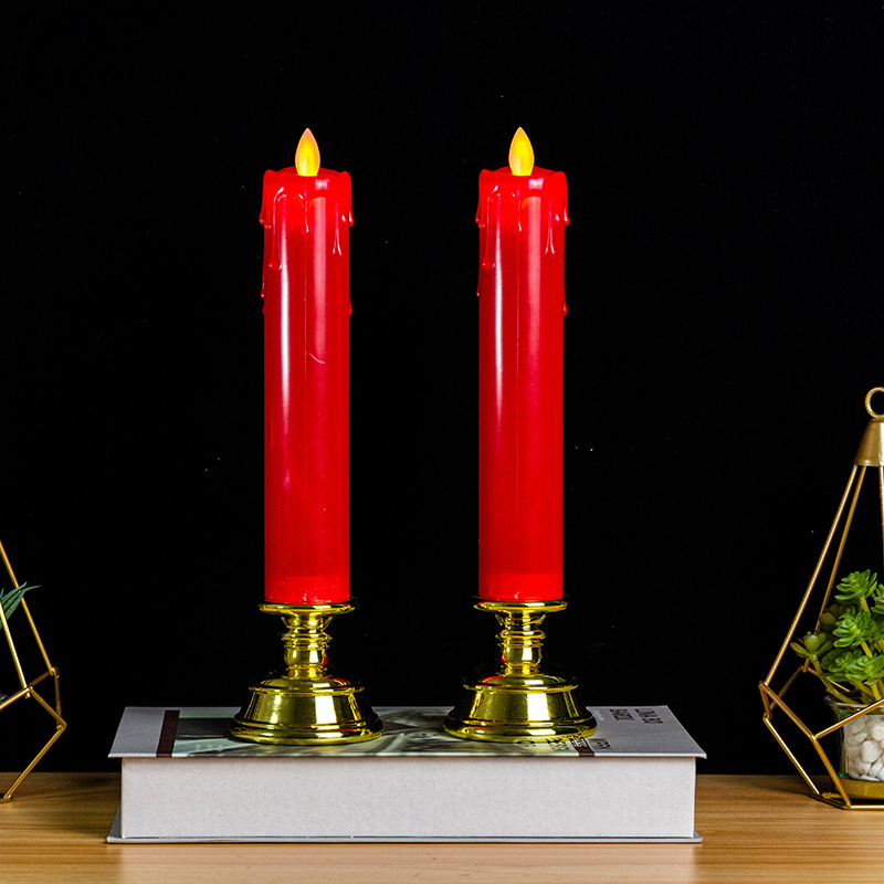 仿真电子蜡烛led蜡烛灯气氛布置蜡烛灯无烟装饰灯长杆摇摆蜡烛图