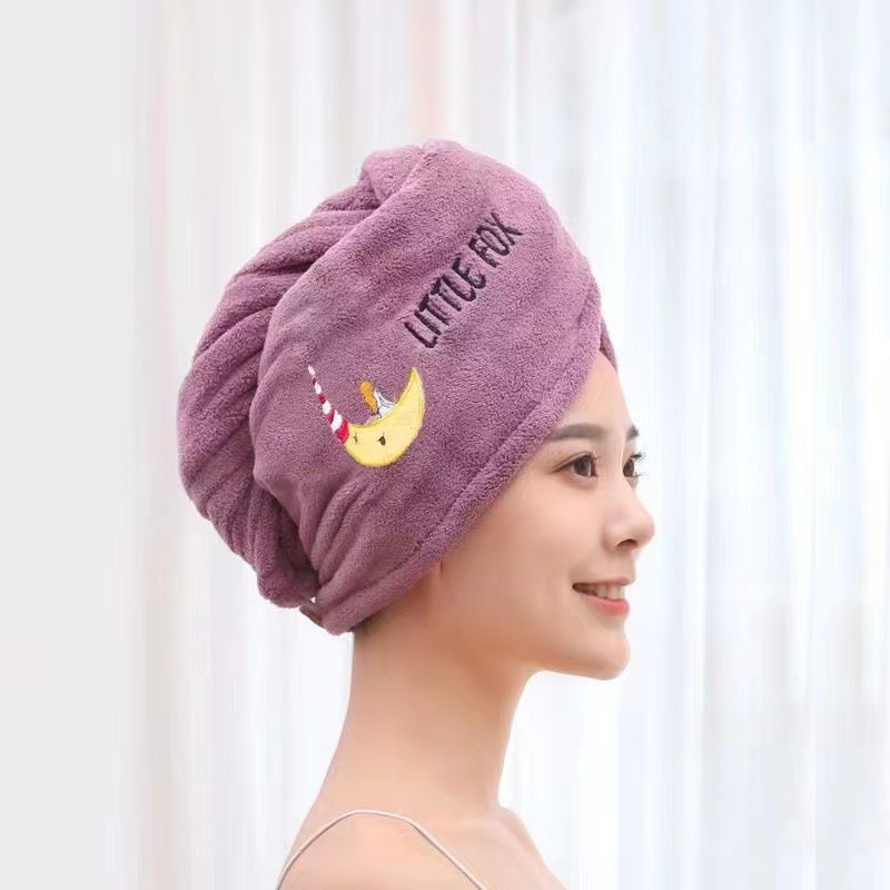 Coral fleece dry hair towel shower cap Item Picture