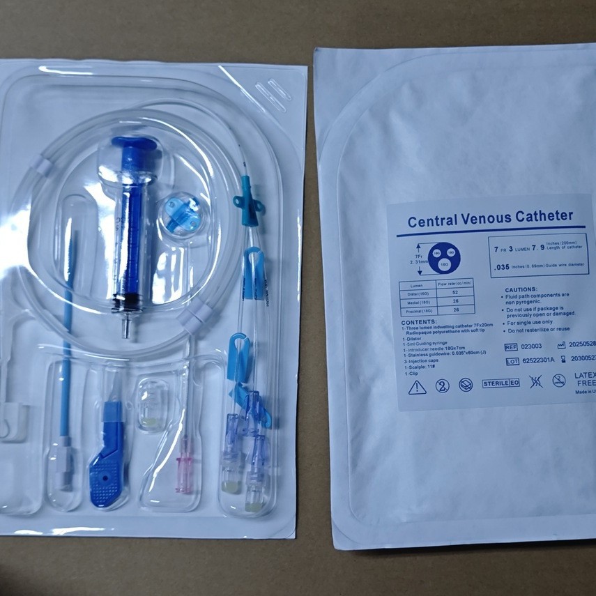 Cross-border exclusive single-use central venous catheter kit CVC single-lumen/double-lumen/triple-lumen medical care kit details Picture