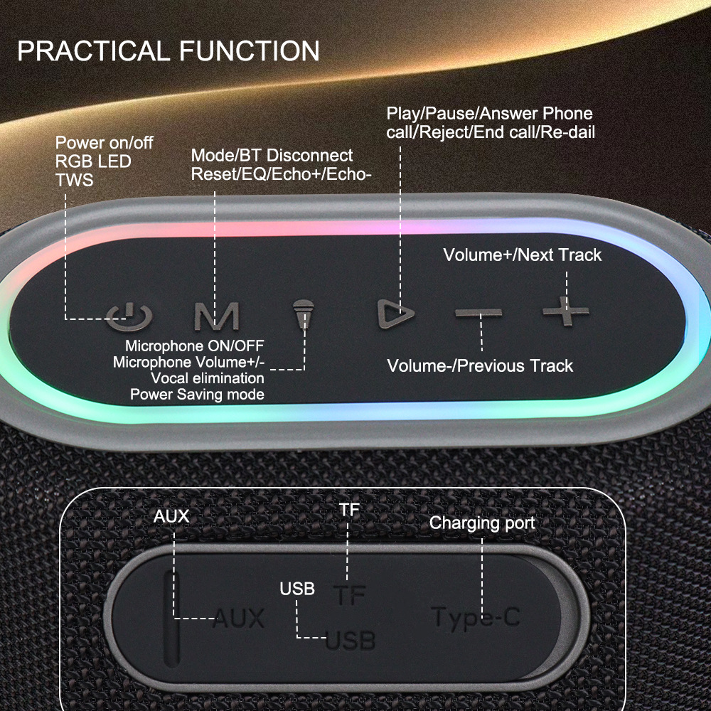 The Sing-E Zqs-V01 Is Designed To Be Waterproof, Durable And Portable, Making It Suitable For Camping, Gaming, Outdoor Activities And High-Fidelity Audio Equipment Application Scenario