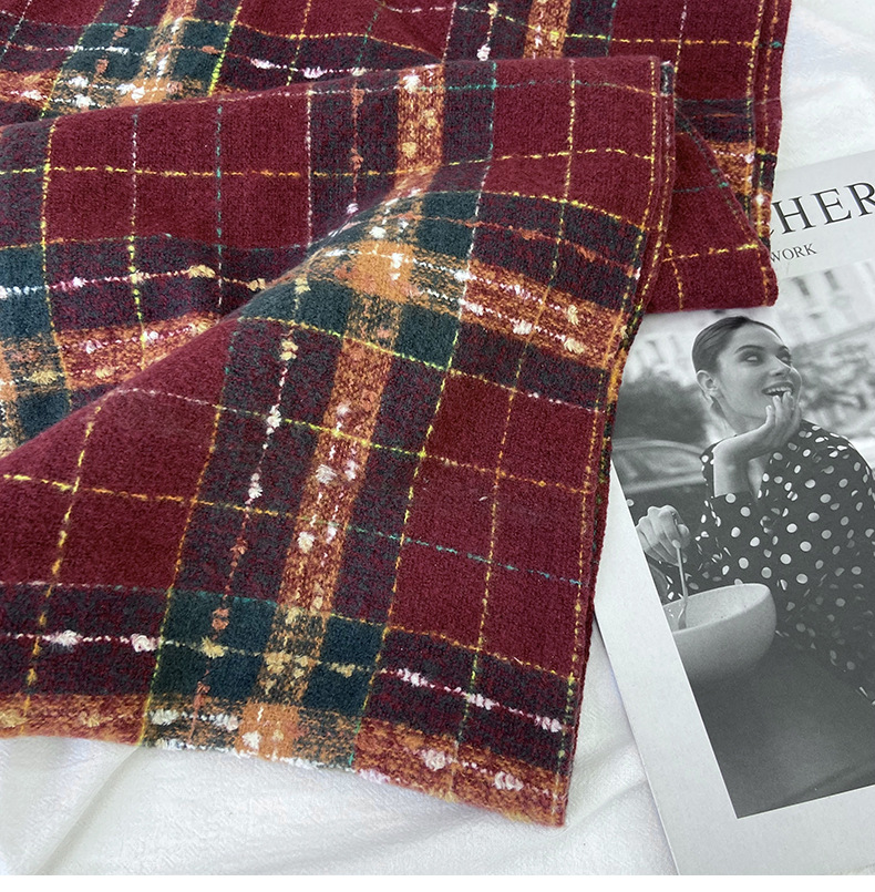 New winter Maillard faux cashmere checkered scarf for women, Korean style, sweet and high-end, versatile, thickened shawl pic 14