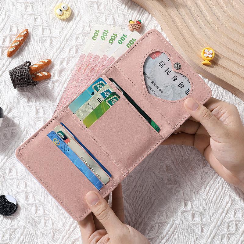 Factory direct sales of 30% off wallets. Girls' niche, unique, high-end, cute cartoon small coin wallets. Short student wallets details Picture