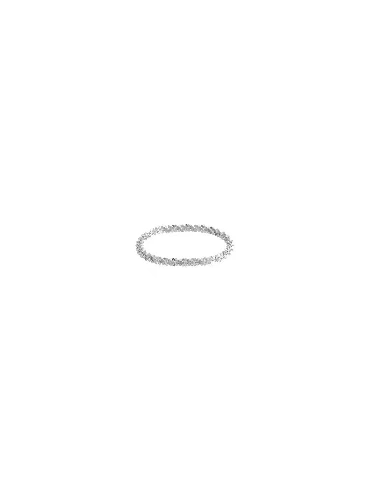 South Korea Dongdaemun Instagram White Silver Sparkling Glitter Nude Ring 925 Sterling Silver Cold Wind Simple Ring For Women Item Picture