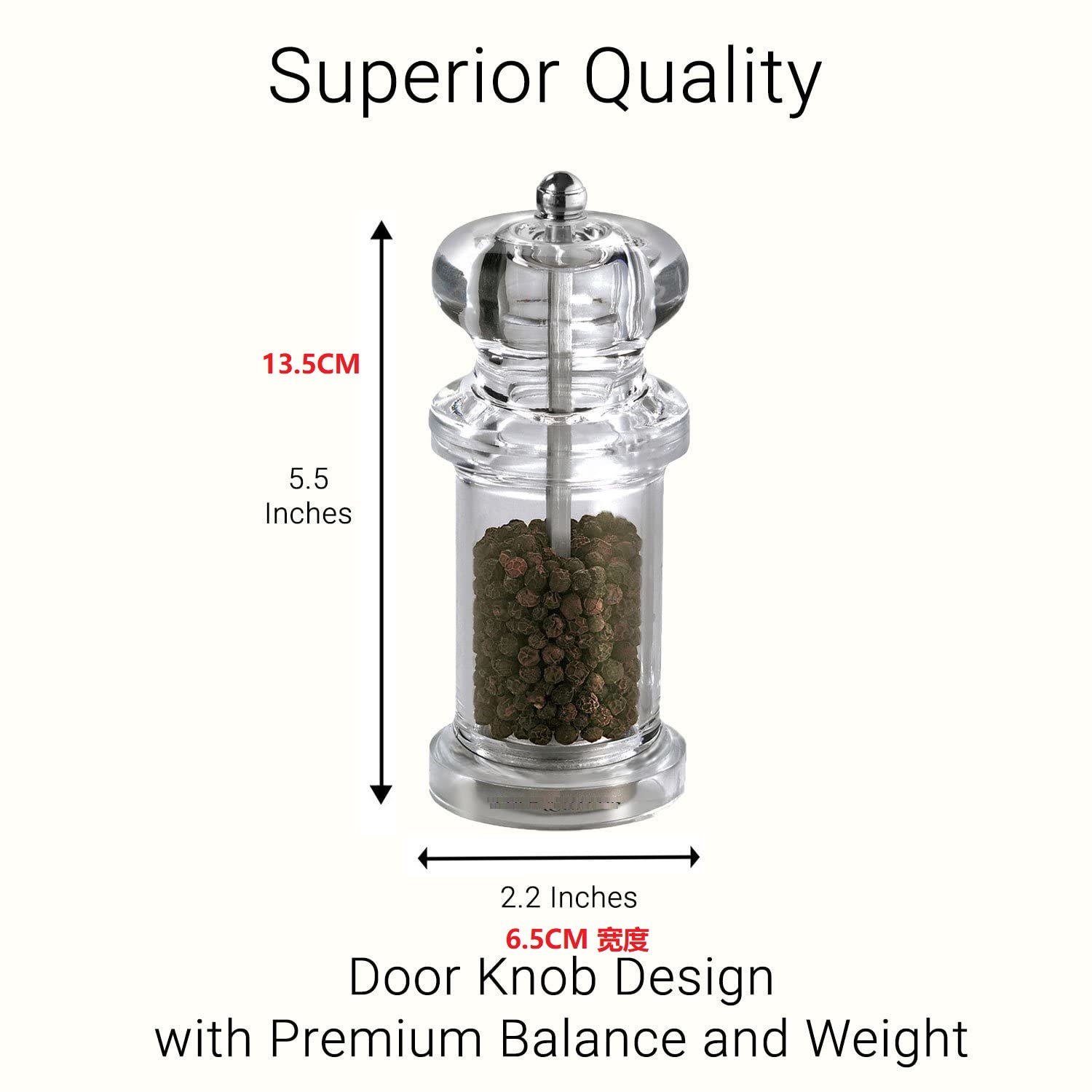 Cross border acrylic grinder transparent pepper mill manual multi-purpose seasoning bottle pepper cumin pepper grinder details Picture