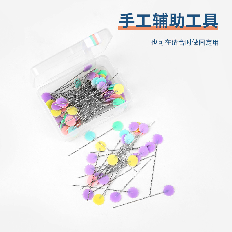 Butterfly button plum pin handmade diy sewing patchwork fixed positioning needle 100/ box garment positioning needle Specification drawing