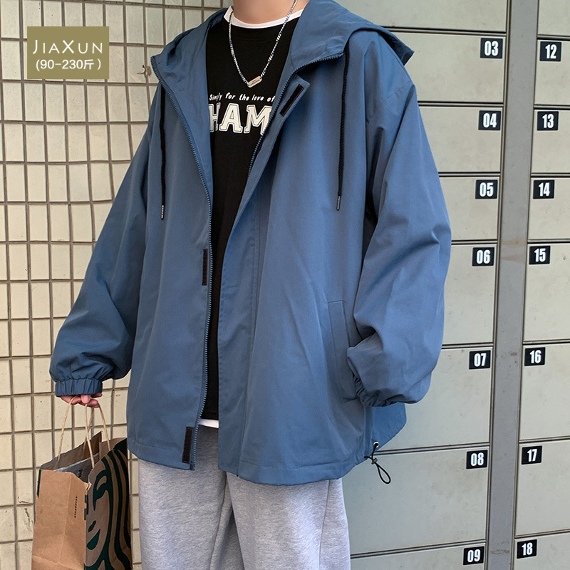 Hooded functional work jacket for men, the trendy brand "PI Shuai Chunqiu" 2023 new style loose plus-size jacket for casual wear