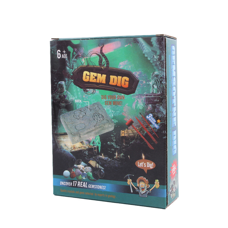 Factory direct supply of gemstone excavation, archaeological fossil toys, children's simulation school treasure and mineral excavation diy sets Item Picture