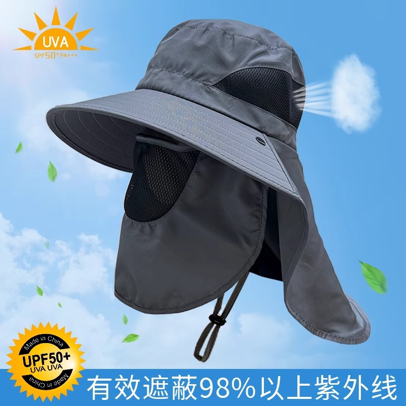 Outdoor Face And Neck Protective Sunblock Hats For Men And Women Summer Large Eave Uv Protective Sun Hat Fishing Hat Mountaineering Bike Hat Application Scenario
