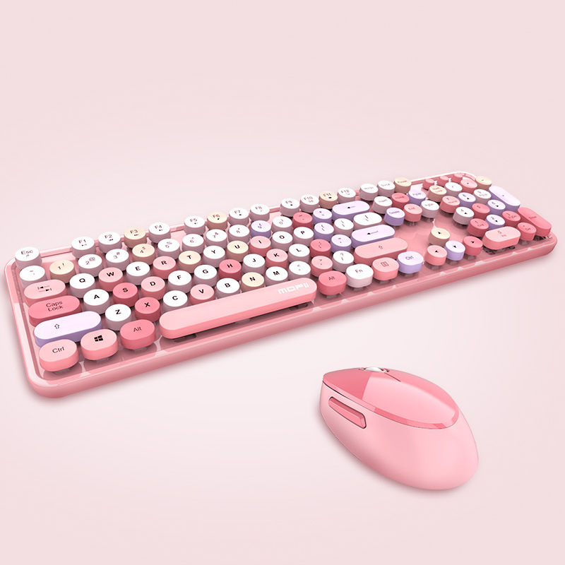 MOFII Skyman 2.4G Wireless Keyboard and Mouse SWEET Color Lipstick Keyboard Office Wireless Keyboard and Mouse set