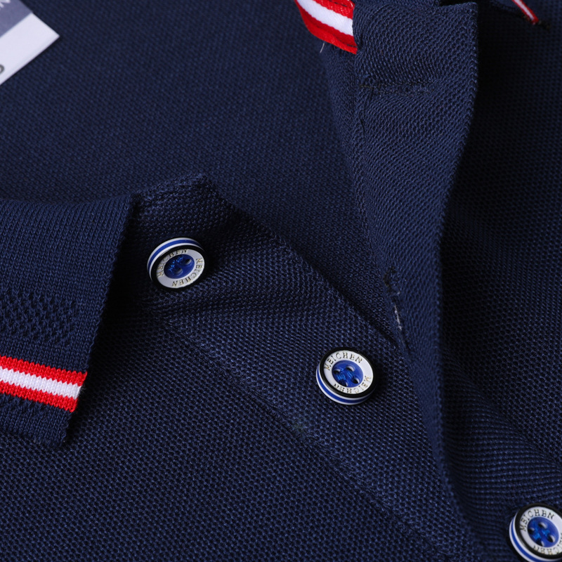 New lapel summer basic mass-market men's Polo shirt, solid color short-sleeved fashionable urban POLO shirt, men's T-shirt details Picture