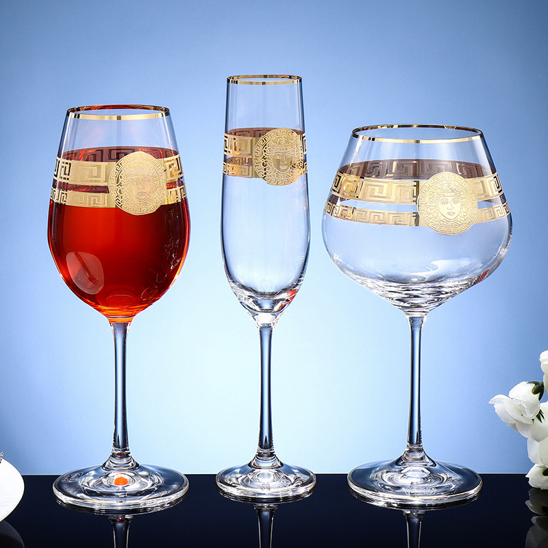 lead-free creative clear goblets wine glasCzekh捷克进口 水晶波尔多红酒杯图