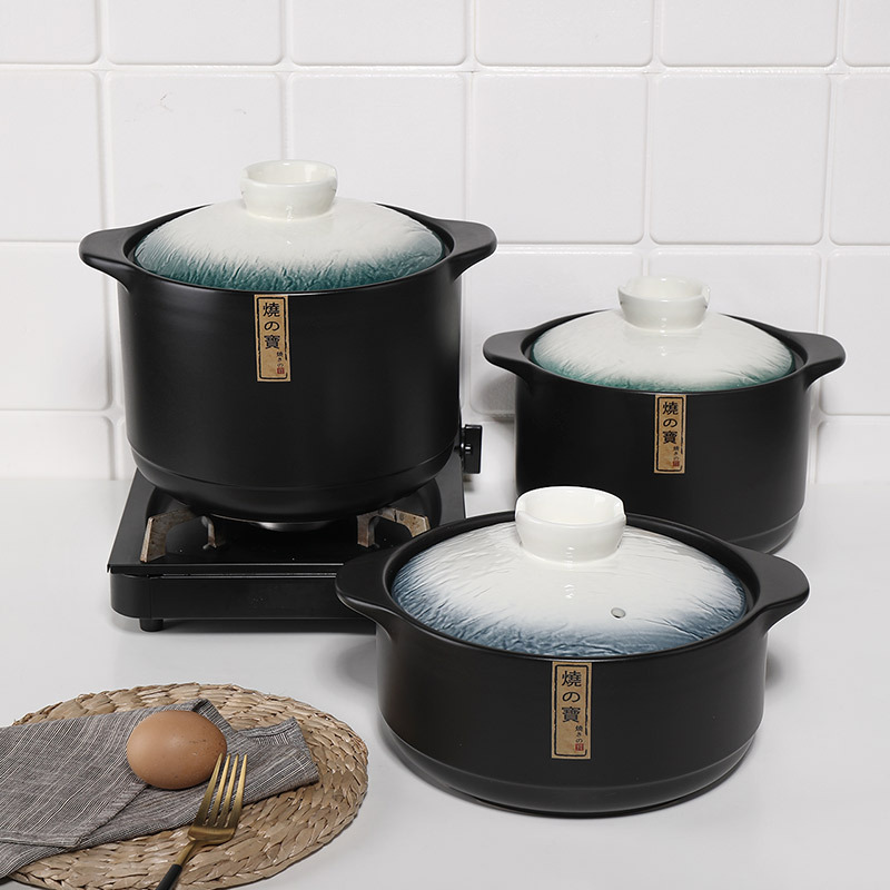 Factory direct sales of the King of Pottery POTS, Japanese-style ceramic clay pot, open flame high-temperature resistant soup pot, stewing pot, and stewing dish earthenware pot Specification image