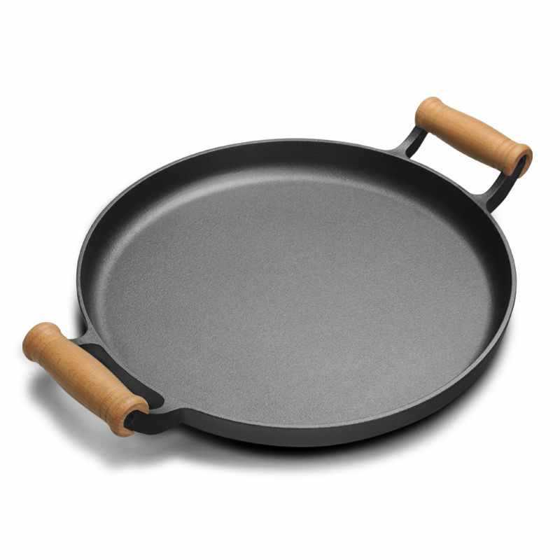 Cast iron pancake pan, pancake pan, household non-coated non-stick pan, hand-held pancake, pancake and fruit tool, water frying and pan-frying pan Item Picture